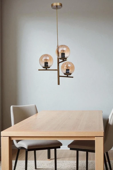 Lumexx TERRA 3 LÜ ESKİTME BAL CAMLI AVİZE ürün görseli