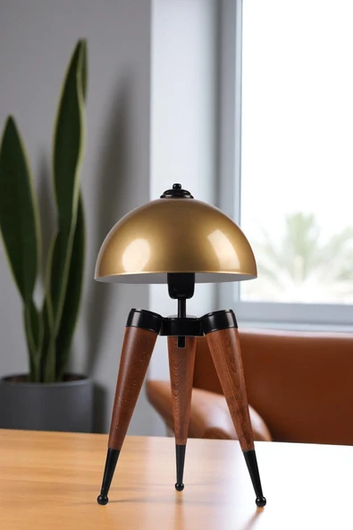 Lumexx STİL CEVİZ ESKİTME RETRO BAŞLIKLI MASA LAMBASI ürün görseli