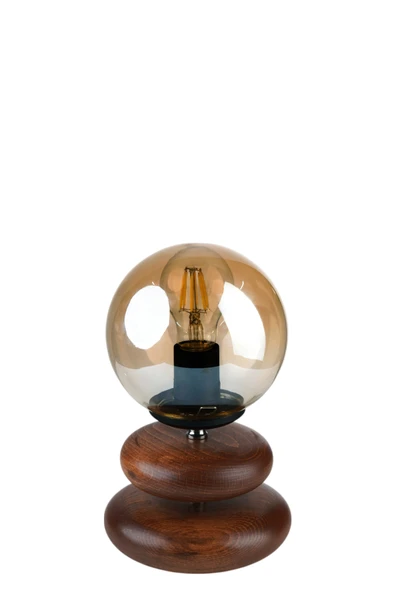 Lumexx MARS CEVİZ BAL CAMLI MASA LAMBASI - Resim 3