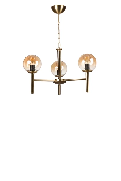 Lumexx LUKE 3 LÜ ESKİTME BAL CAMLI AVİZE - Resim 2