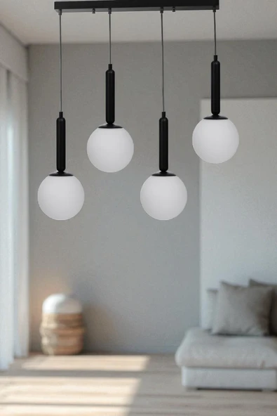 Lumexx SEZGİ 4 LÜ SIRALI SİYAH BEYAZ CAMLI SARKIT ürün görseli