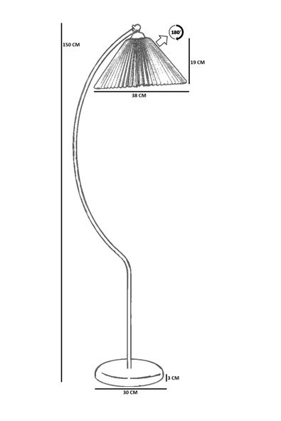 Lumexx OGEDAY ESKİTME LAMBADER PİLELİ SİYAH ABAJURLU - Resim 4