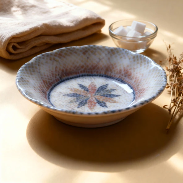 GÜRAL PORSELEN Acem 12 Parça 10 cm Çay Tabağı 3036 - Resim 3