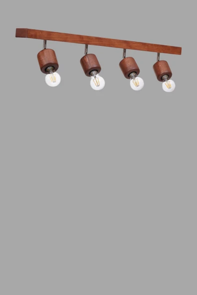 Lumexx PAMELA 4 LÜ SIRALI CEVİZ PLAFONYER AVİZE - Resim 6