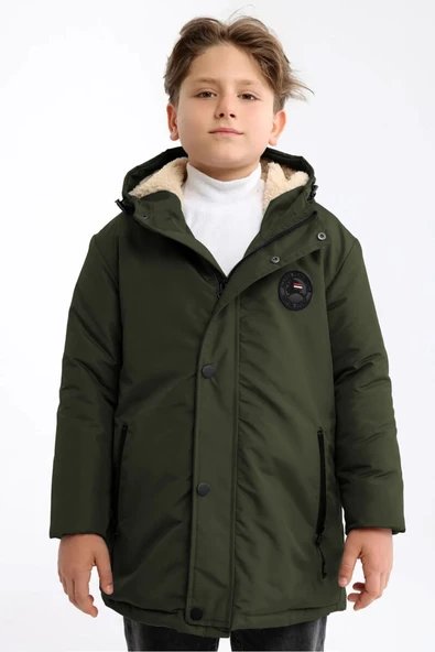 İçi Kürklü Su ve Rüzgar Geçirmez Erkek Çocuk Mont - Resim 2