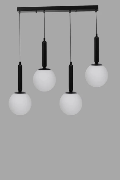 Lumexx SEZGİ 4 LÜ SIRALI SİYAH BEYAZ CAMLI SARKIT - Resim 3