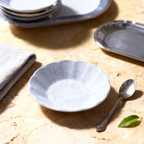 GÜRAL PORSELEN Acem 12 Parça 10 cm Çay Tabağı 1401 - Resim 4