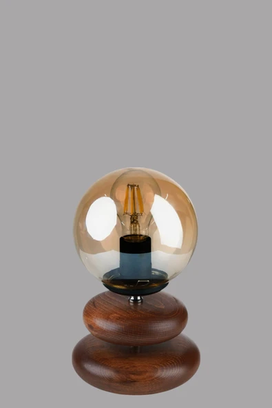 Lumexx MARS CEVİZ BAL CAMLI MASA LAMBASI - Resim 4