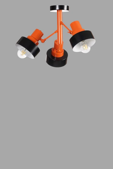 Lumexx JESUS 3 LÜ SİYAH-TURUNCU PLAFONYER AVİZE - Resim 3