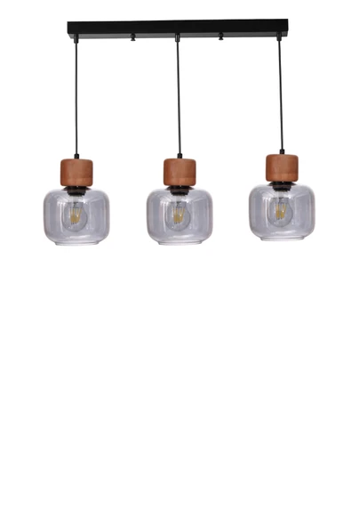 Lumexx LİDYA 3 LÜ SIRALI SİYAH FÜME CAMLI SARKIT - Resim 2