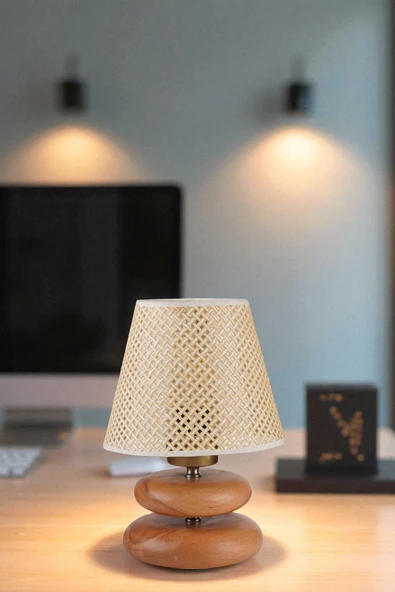 Lumexx MARS NATUREL PETEK ABAJURLU MASA LAMBASI - Resim 2