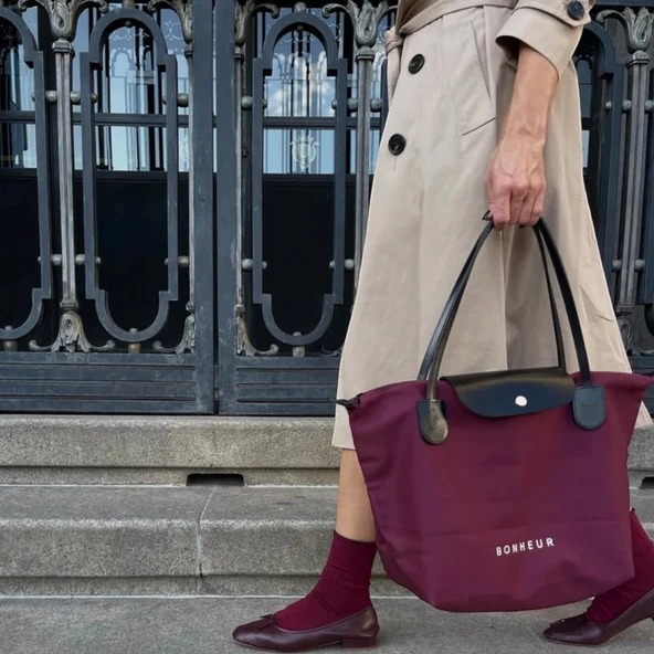 BONHEUR N 7 Kanvas Çanta- Cherry Red - Resim 6