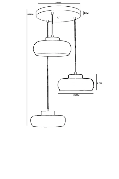 Lumexx SMİTH 3 LÜ TEPSİLİ SİYAH SARKIT - Resim 4