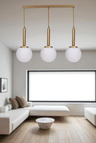 Lumexx SEZGİ 3 LÜ SIRALI ESKİTME BEYAZ CAMLI SARKIT ürün görseli