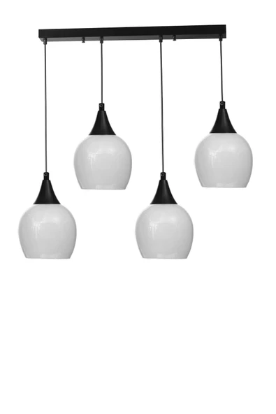 Lumexx ENZO 4 LÜ SIRALI SİYAH BEYAZ CAMLI SARKIT - Resim 2