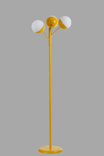 Lumexx KÜRE 3 LÜ SARI LAMBADER BEYAZ CAMLI - Resim 3