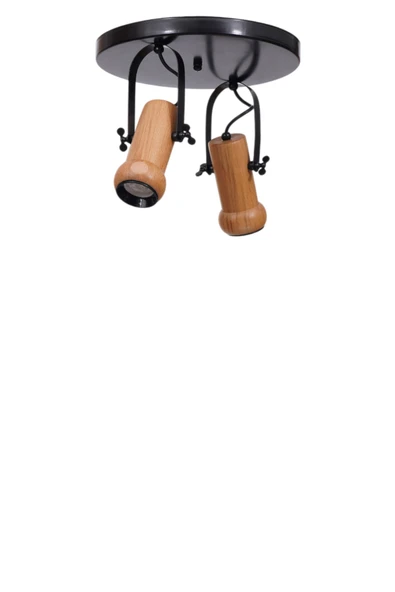 Lumexx PASCAL 2 Lİ TEPSİLİ NATUREL PLAFONYER AVİZE - Resim 2