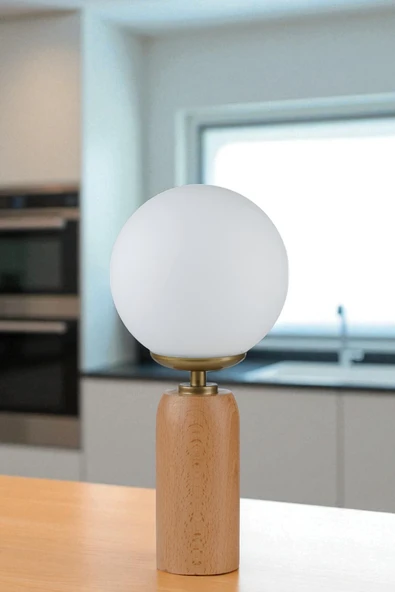 Lumexx LOLE NATUREL BEYAZ CAMLI MASA LAMBASI ürün görseli