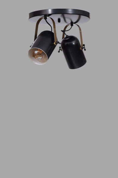 Lumexx LONDON 2 Lİ TEPSİLİ SİYAH PLAFONYER AVİZE - Resim 3