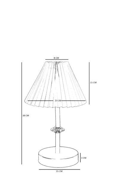 Lumexx ÜSKÜP SİYAH PİLELİ KREM ABAJURLU MASA LAMBASI - Resim 5