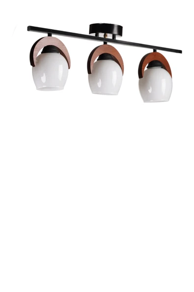 Lumexx HELENA 3 LÜ SIRALI BEYAZ CAMLI PLAFONYER AVİZE - Resim 2