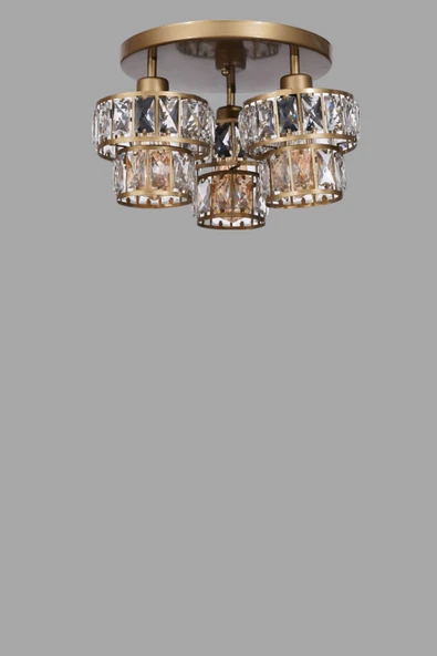 Lumexx LEO 3 LÜ TEPSİLİ ESKİTME PLAFONYER AVİZE - Resim 3