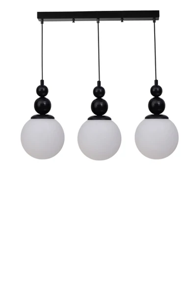 Lumexx YAREN 3 LÜ SIRALI SİYAH BEYAZ CAMLI SARKIT - Resim 2