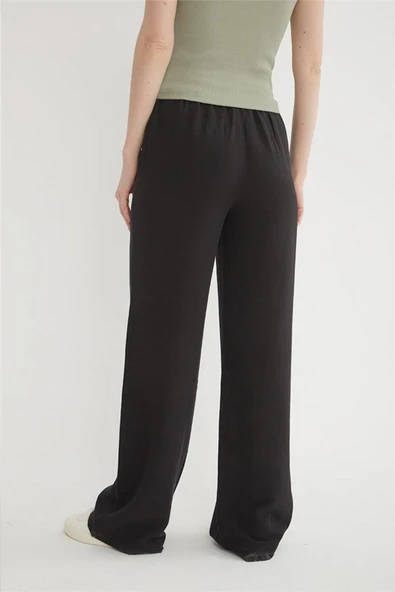 FASHION FRIENDS KADIN GENİŞ PAÇA KETEN PANTOLON 25Y0608K1 - 8
