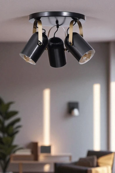 Lumexx LONDON 3 LÜ TEPSİLİ SİYAH PLAFONYER AVİZE ürün görseli