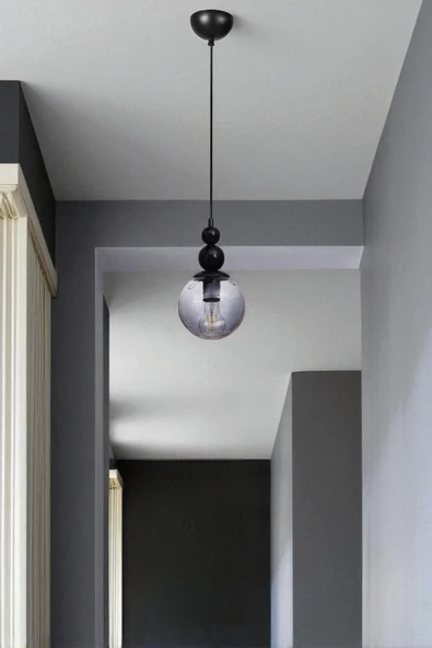 Lumexx YAREN TEKLİ SİYAH FÜME CAMLI SARKIT ürün görseli