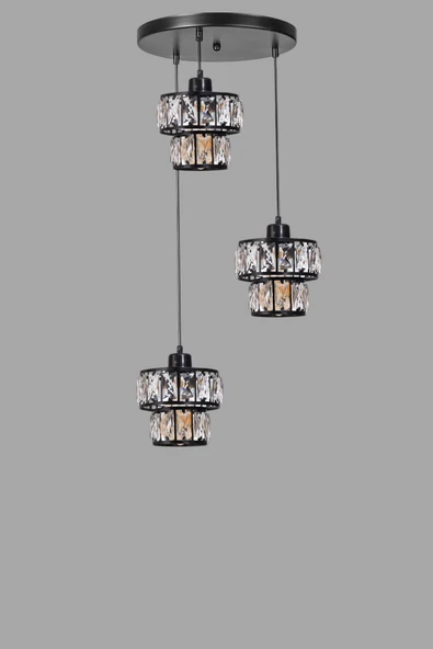 Lumexx LEO 3 LÜ TEPSİLİ SİYAH SARKIT - Resim 2