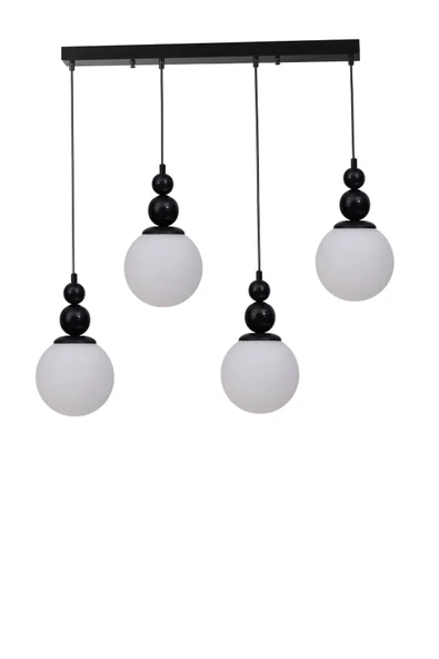 Lumexx YAREN 4 LÜ SIRALI SİYAH BEYAZ CAMLI SARKIT - Resim 2