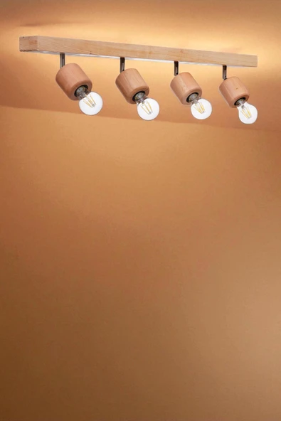 Lumexx PAMELA 4 LÜ SIRALI NATUREL PLAFONYER AVİZE - Resim 2