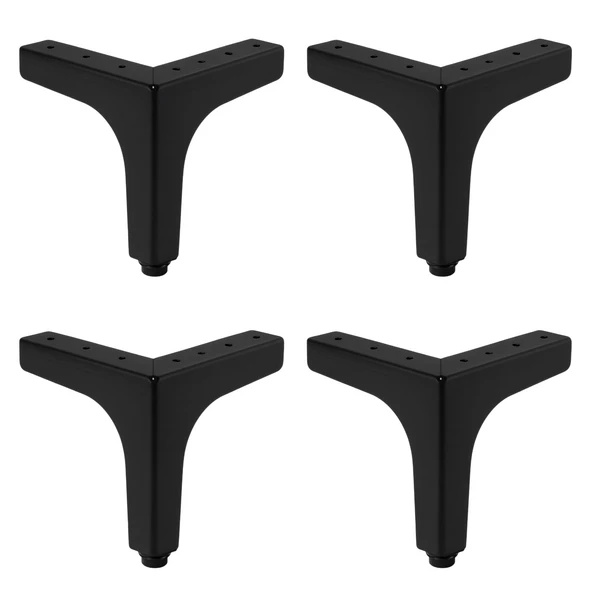 Dekor 12 cm Siyah 4'lü Set Metal Mobilya Ayağı Modern Tasarım Koltuk Sehpa Masa TV Ünitesi Uyumlu ürün görseli