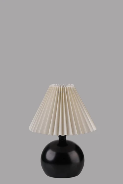 Lumexx OLİVER SİYAH PİLELİ KREM ABAJURLU MASA LAMBASI - Resim 3