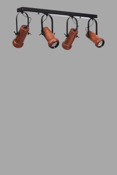 Lumexx PASCAL 4 LÜ SIRALI CEVİZ PLAFONYER AVİZE - Resim 5