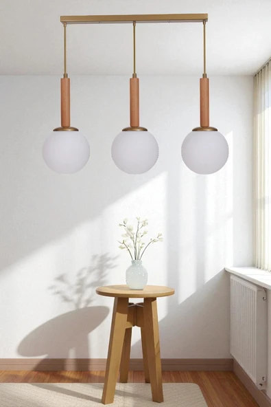 Lumexx IŞIL 3 LÜ SIRALI NATUREL BEYAZ CAMLI SARKIT ürün görseli