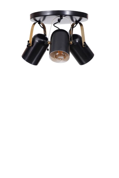 Lumexx LONDON 3 LÜ TEPSİLİ SİYAH PLAFONYER AVİZE - Resim 4
