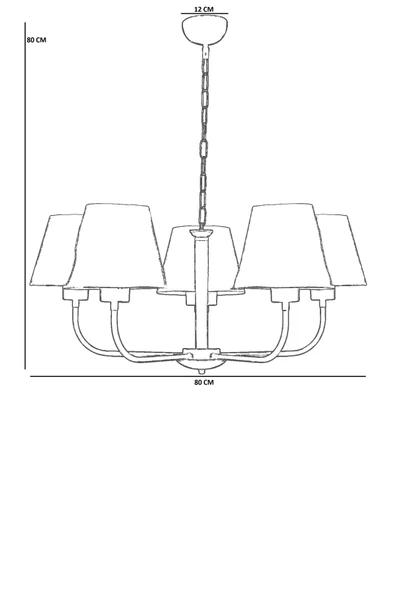 Lumexx APOLLO 5 Lİ ESKİTME PETEK ABAJURLU AVİZE - Resim 4