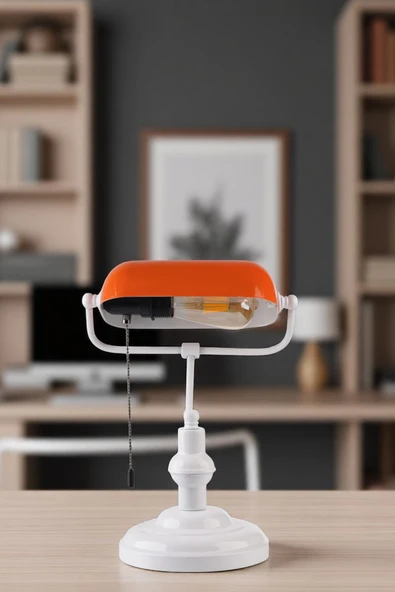 Lumexx BANKER BEYAZ-TURUNCU MASA LAMBASI - Resim 2