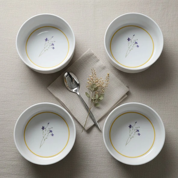 GÜRAL PORSELEN Paris Flower 4 Parça 12 cm Kase 29552 ürün görseli 1