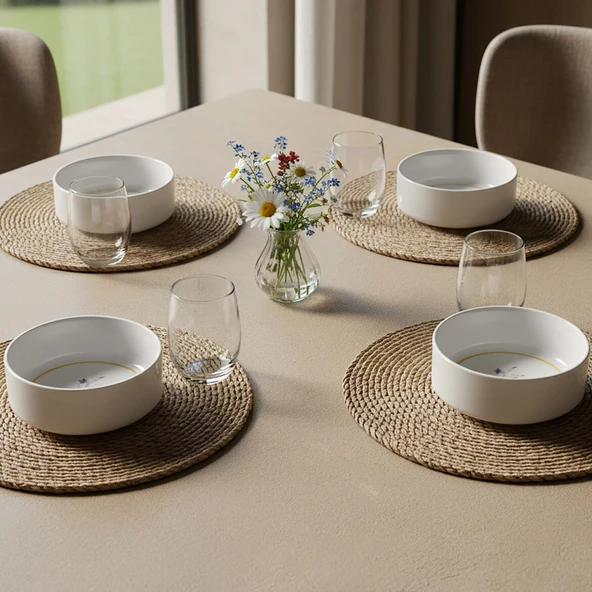 GÜRAL PORSELEN Paris Flower 4 Parça 12 cm Kase 29552 - Resim 3