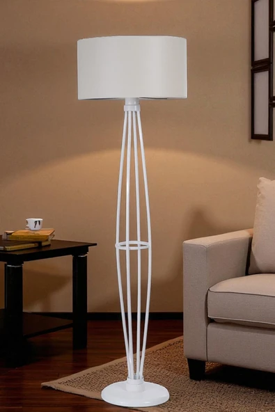 Lumexx HEDAR BEYAZ LAMBADER SİLİNDİR FİNLİ KREM ABAJURLU ürün görseli