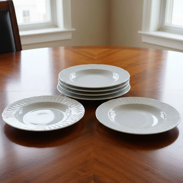 GÜRAL PORSELEN Sembol 6 Parça 19 cm Çukur Yemek Tabağı - Resim 4