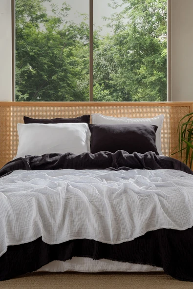 Rayme Textile Müslin Yatak Örtüsü Ultra Yumuşak Yüksek Kaliteli 4 Kat Muslin Pike (Tek Kişilik (240x280 cm) - Resim 3