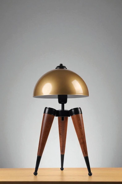 Lumexx STİL CEVİZ ESKİTME RETRO BAŞLIKLI MASA LAMBASI - Resim 2