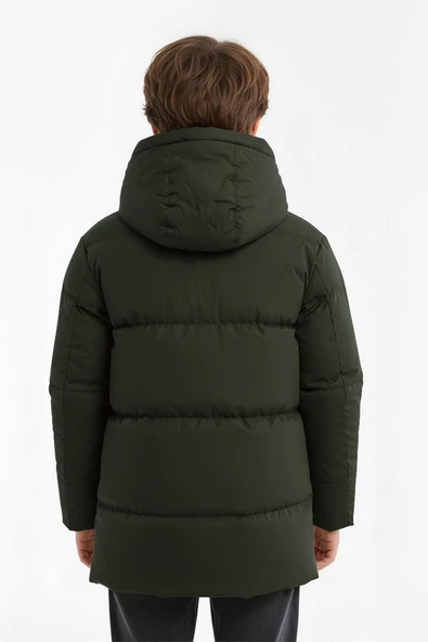 İçi Kürklü Su ve Rüzgar Geçirmez Erkek Çocuk Mont - Resim 5