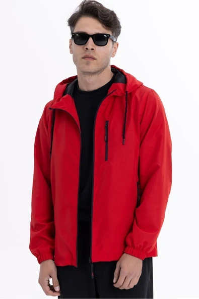 İçi Astarlı Su ve Rüzgar Geçirmez Erkek Cepli Yağmurluk - Resim 7