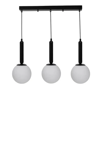 Lumexx SEZGİ 3 LÜ SIRALI SİYAH BEYAZ CAMLI SARKIT - Resim 2