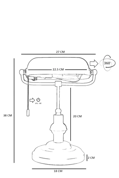 Lumexx BANKER SİYAH-BEYAZ MASA LAMBASI - Resim 6